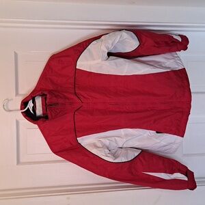 EUC St. John's Bay Active Jacket Winter Ski Red White Medium